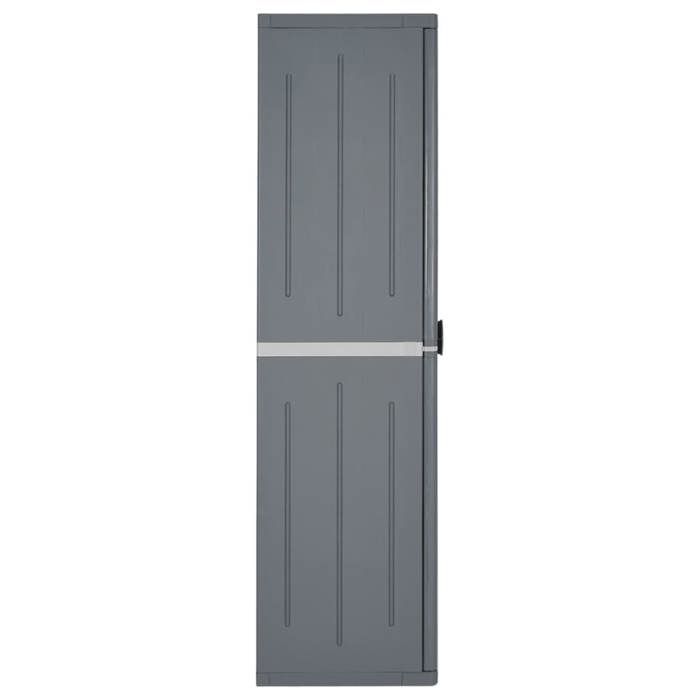 Gris Armoire de rangement de jardin JILLS Grande espace gris 65x45x172 cm PP rotin LV2374