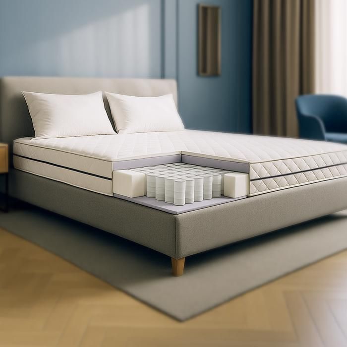 Matelas - THE WHITE STONE - White Stone - 160 x 200 cm - Ressorts ensachés & Memory Waterfoam - 24 cm Matelas - THE WHITE STONE - White Stone - 160 x 200 cm - Ressorts ensachés & Memory Waterfoam - 24 cm