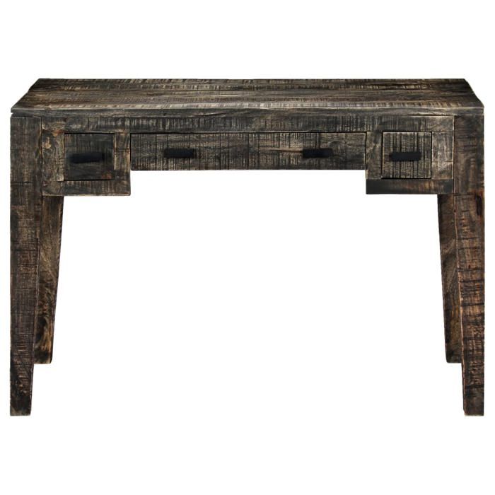 Bureau Noir SWEETY Table dordinateur 1 PLACE Noir 110x50x75 cm Bois de manguier massif BBB69