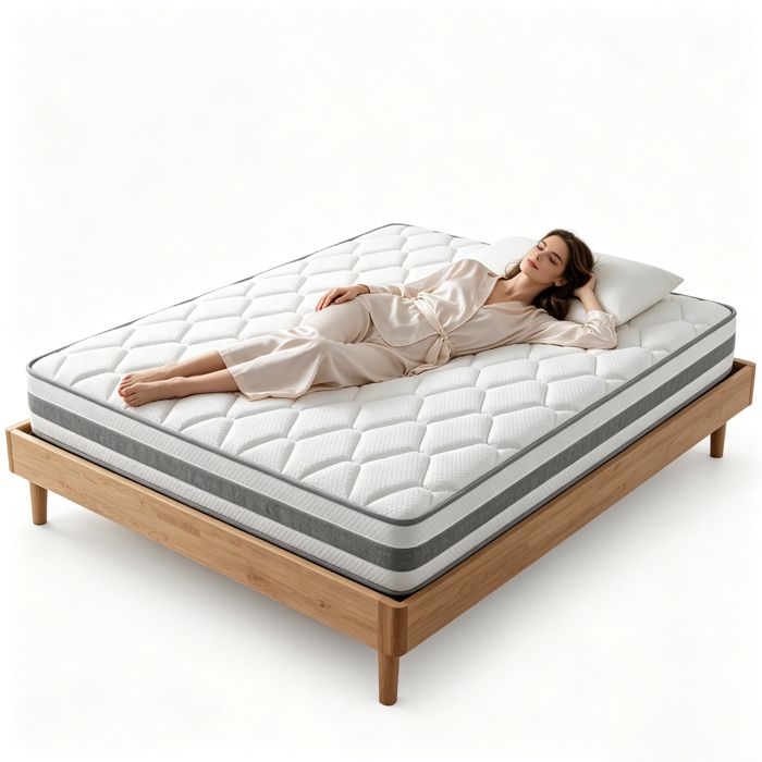 Matelas 140x200 cm épais 25 cm Mousse mémoire de forme Réversible Soutien Parfait Hypoallergénique - YubNct