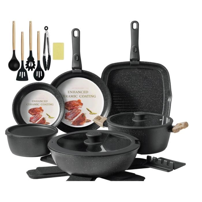 Woet – Set De Pâtes En Bois Pour Enfants – Cuisine Factice Avec Casseroles, Poêles Et Pâtes En Feutrine – Accessoires FSC – Dès 3 Ans