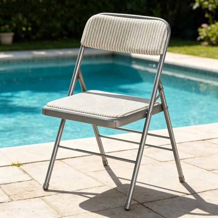 VIVOLILV Chaise empilable pliante Assise Tissu Rembourrée Structure Métallique Design Moderne pour Événements Jardin Maison