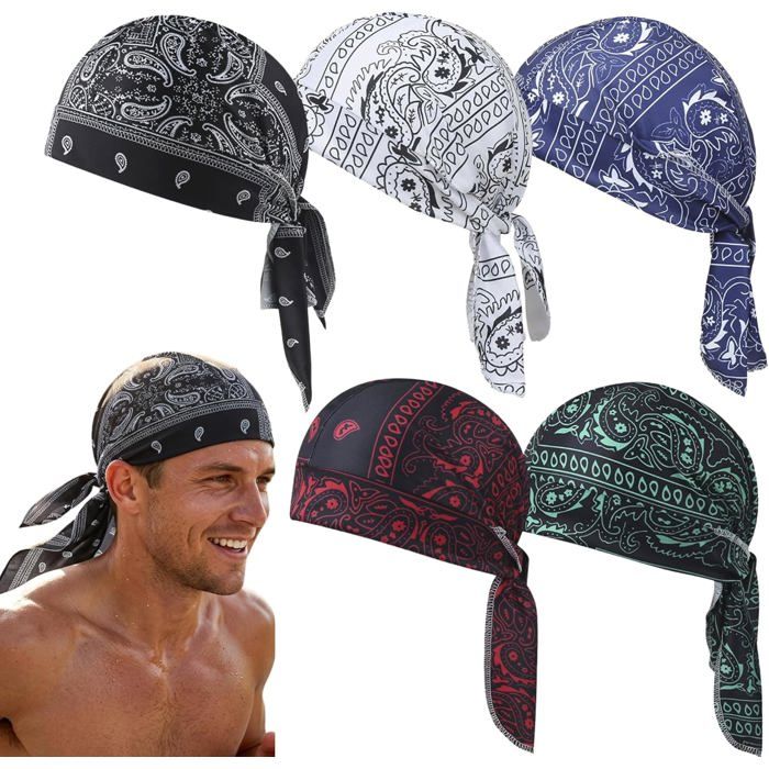 Sous-casque de casque respirant anti-transpiration pour hommes et femmes - VELUNOR - Bandana cache-col en motif cachemire pour