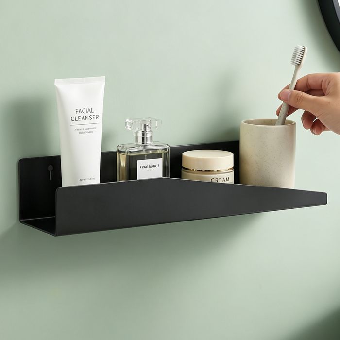 Mai & Mai Étagère Murale Serviteur de Douche en Acier au Carbone Adhésive ou avec Perçage pour Salle de Bain Cuisine Reglo-15 Noir