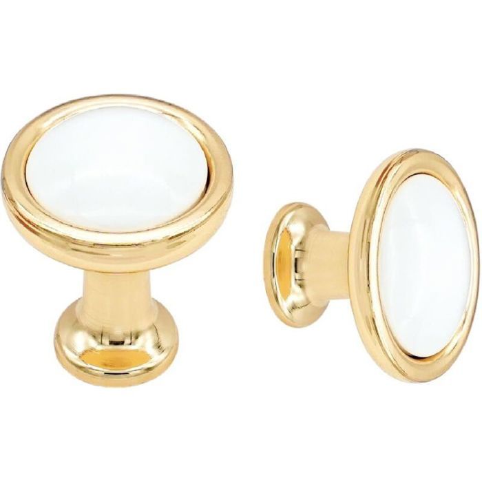 4pcs boutons meuble – Zinc alliage doré blanc – Pour cuisine armoire et tiroir – 30mm