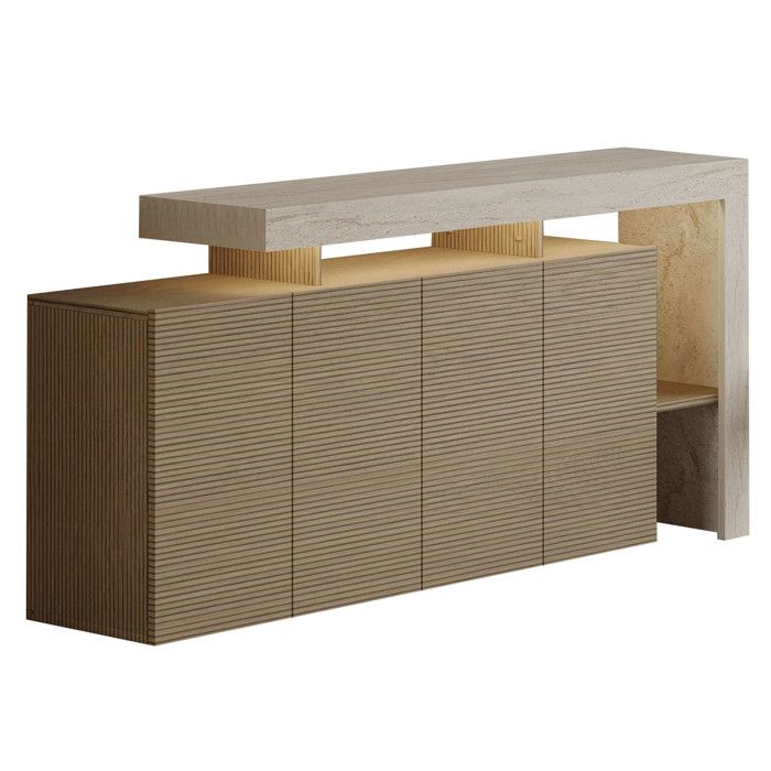 Buffet en bois Beliz - 170 x 35 x 80 cm - Beige Buffet en bois Beliz - 170 x 35 x 80 cm - Beige
