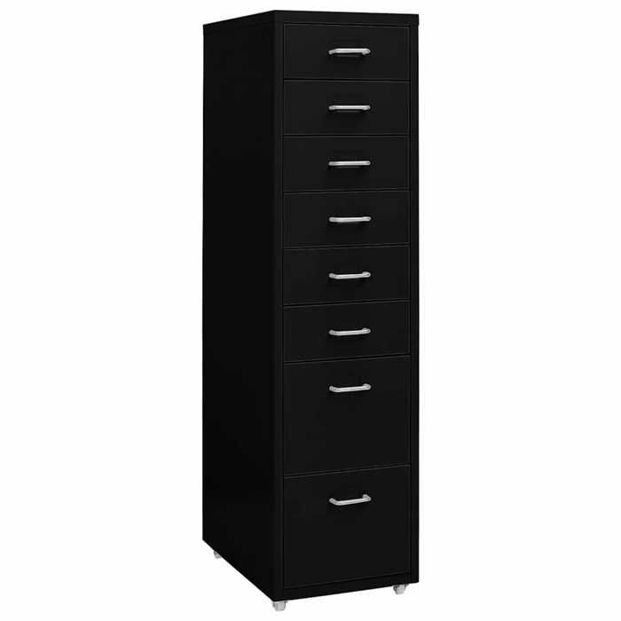 Classeur mobile Noir 28x41x109 cm Métal - Cadre durable - design élégant(12871)