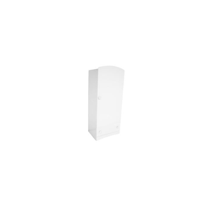 Armoire 1 porte + 1 tiroir - ABC MEUBLES - Isla - 1 barre penderie - 2 tablettes amovibles - Vernis à leau Armoire 1 porte + 1 tiroir - ABC MEUBLES - Isla - 1 barre penderie - 2 tablettes amovibles - Vernis à leau