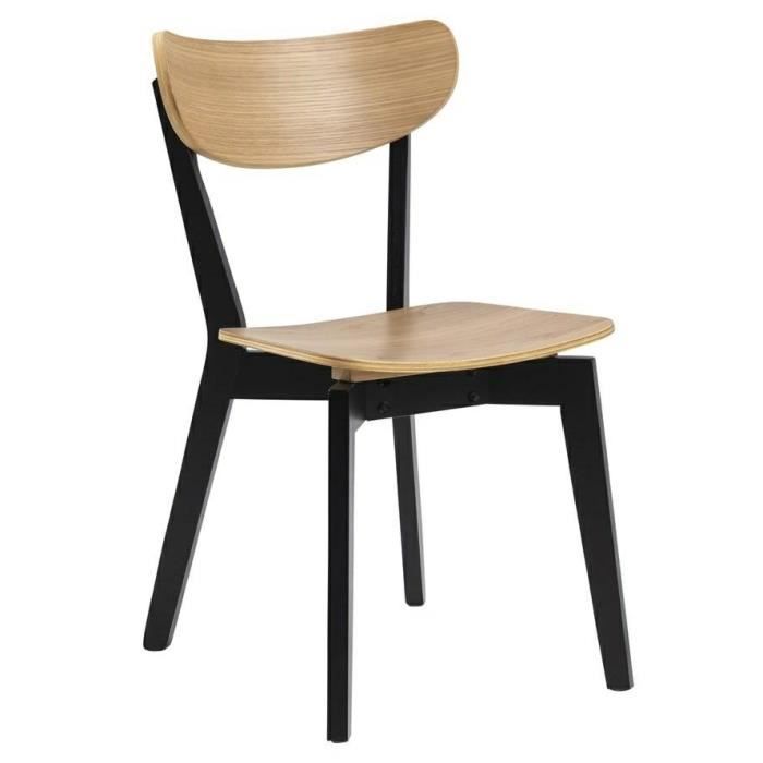 Chaise de Salle à Manger - Roxby - Design Moderne - Bois dHévéa - Dimensions Compactes