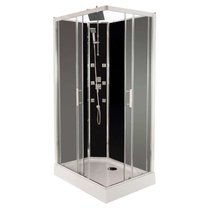 ONDEE - Cabine hydromassante SELIA - Sans silicone - 110x80cm - Chromé - En kit