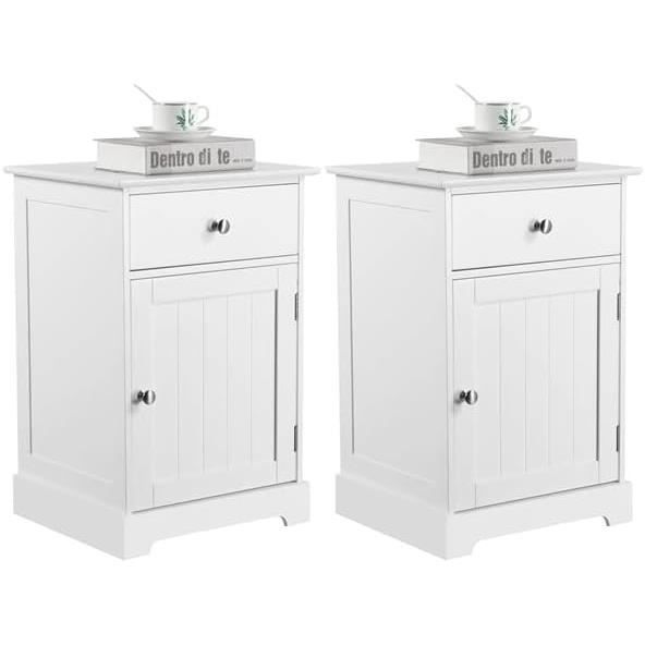 Yadlan Table De Chevet Intelligente Avec Chargeur USB Sans Fil, Petite Table De Chevet Ronde Bois Intelligente Avec Haut-Parleur Bluetooth, Table De Nuit Moderne Avec Prise Table D'Appoint