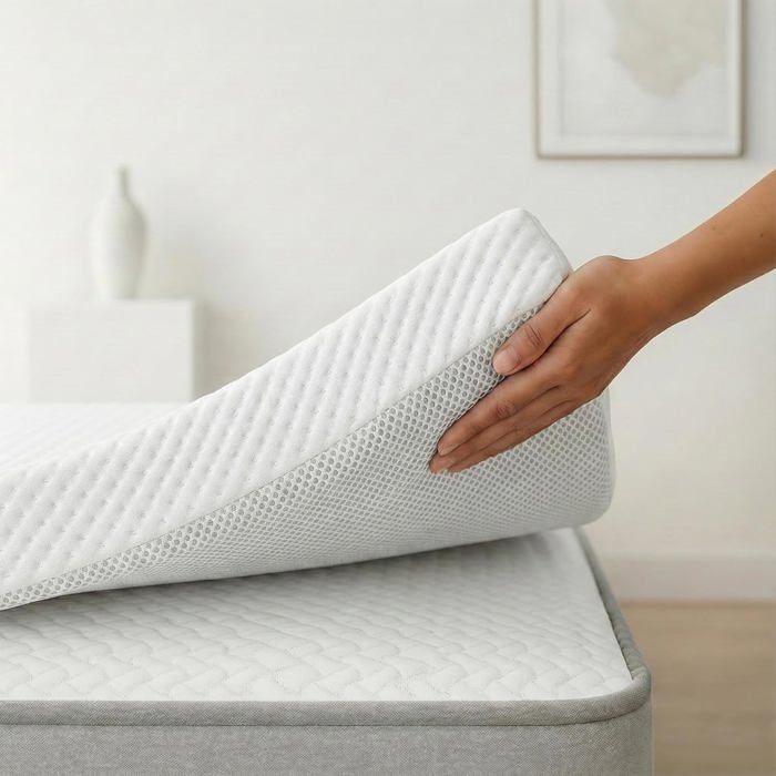 Sûrmatelas à mémoire de forme 105x190cm - Epaisseur 7cm - Housse Lavable à Deux Faces été-Hiver Mousse a memoire de Forme 100%