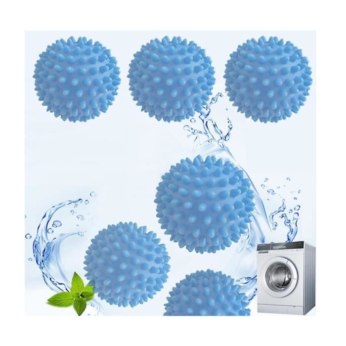 6 Balle de Lavage Balle Lave-Linge Boule Machine à Laver Balles de Séchage Réutilisables Balles de Sèche-Linge Balle de (Bleu ciel)