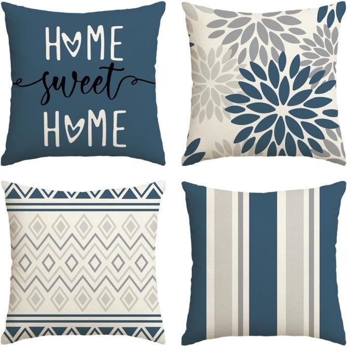 Lot De 4 Housses De Coussin Décoratives Automne – 45x45 Cm, 100% Polyester – Pour Salon, Canapé, Chambre
