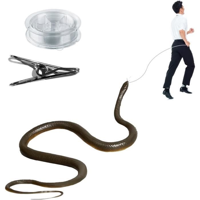 Zuzer Serpent En Caoutchouc Réaliste 110 Cm – Fausse Serpillère Avec Ficelle Et Pince Pour Farces Et Poisson D’Avril