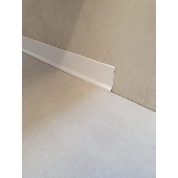 Plinthe souple en PVC grande qualité de MadeInNature®, Blanc, hauteur 70 mm, longueur (12ml, Blanc)