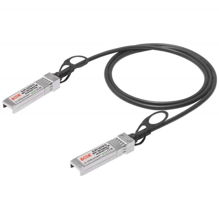 Câble DAC Twinax SFP+ 10Gbps 0,5m - Câble Cuivre Passif Pour Connexion Directe, Compatible Cisco, Ubiquiti, Huawei