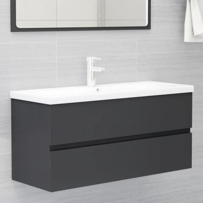 Ensemble de meuble-lavabo double Scarlett par GEF blanc de 60 po avec