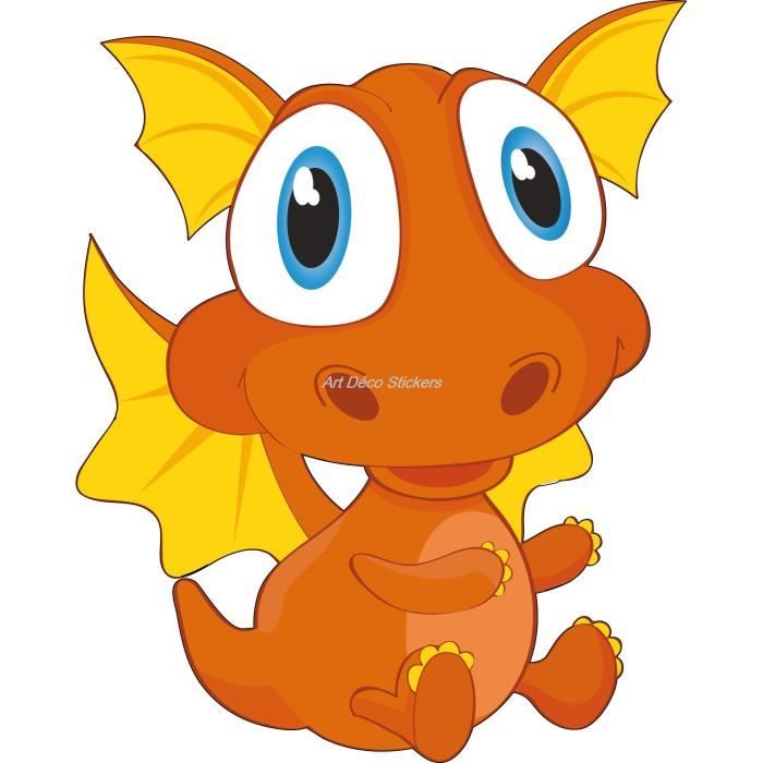 Sticker Enfant Bebe Dragon Hauteur Hauteur 5cm Cdiscount Maison