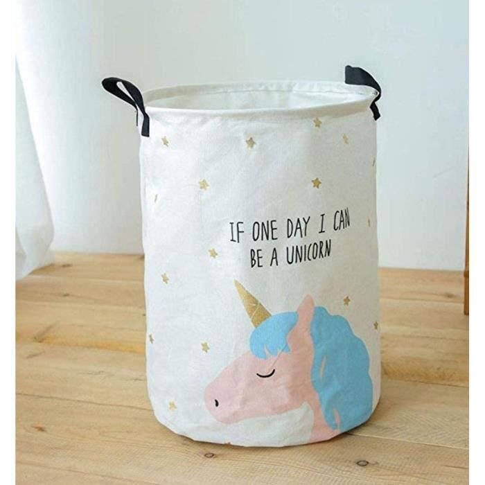 WERNNSAI Coffre à Jouets Licorne Pliable 64x32x40cm - Boîte Rangement Oxford Avec Couvercle