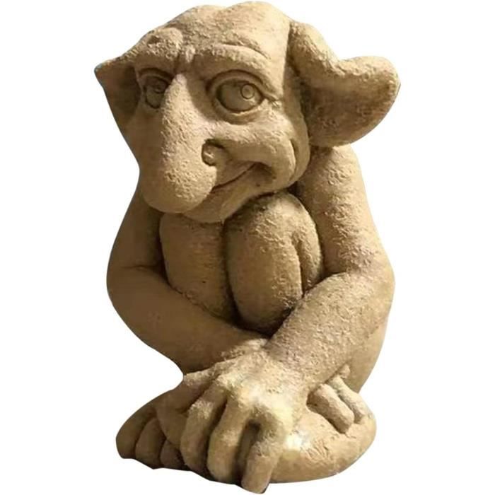 Statue Jardin Céramique Faite Main - Résistante Au Gel | Décoration Extérieure, Cadeau Jardinier