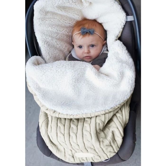 90 x 90 cm universelle pour nacelle Amilian Nid d'ange pour bébé couverture pour bébé siège auto chancelière avec capuche B08 poussette env coton