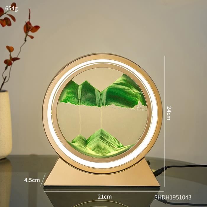 9 4 pouces blanc-vert - Paysage De Sable Profond 3d Créatif Peinture De Sable Mouvant Sablier Accessoires