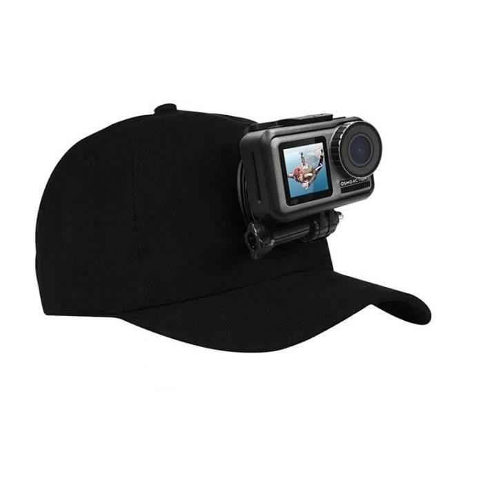 Accessoire appareil photo,Casquette de Baseball réglable, 1 pièce, pour Gopro Hero 6 5 4 3 SJCAM SJ7000 SJ6000 - couleur noire