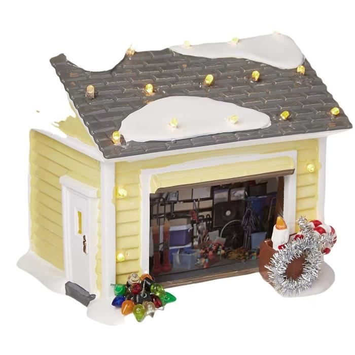 Garage Figurines De Noël Père Noël À Éclairage Lumineux, Maison