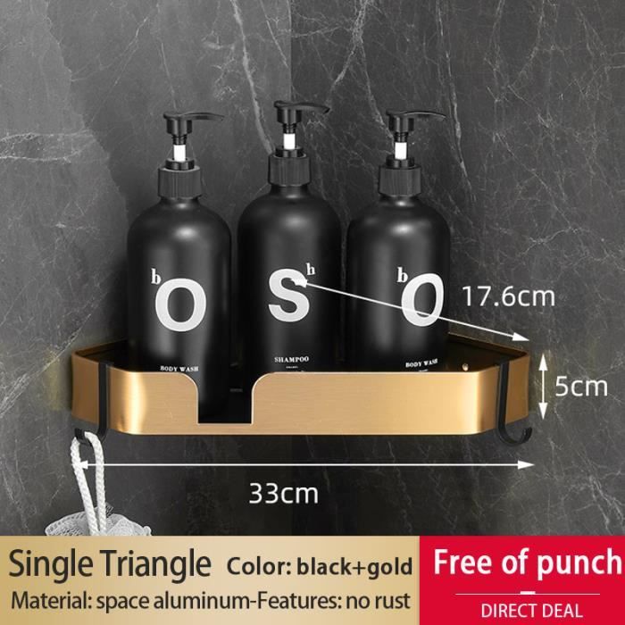 Lot De 2 étagères Murales D'angle En Verre Trempé - Dimensions 23.5x23.5x4 Cm - Pour Salle De Bain, Cuisine, Organisation Sans Perçage