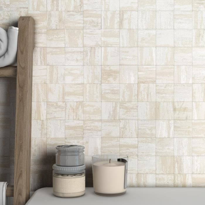 Lot De 5 Feuilles De Carreaux De Carrelage Mural En Vinyle à Décoller