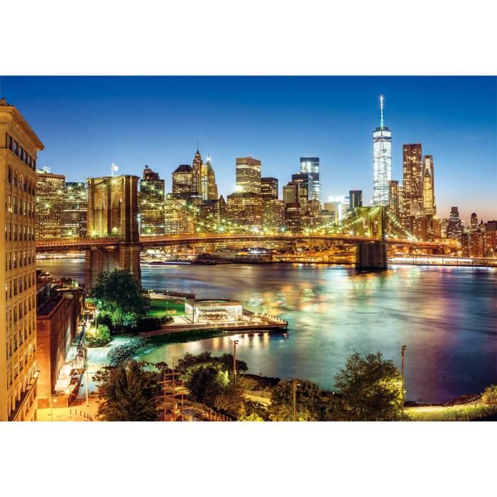 Puzzle - CLEMENTONI - Les lumières du pont de Brooklyn - 6000 pièces - 1686 x 1184 cm - À partir de 15 ans