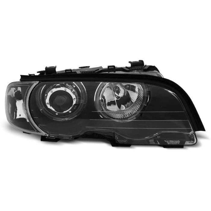 Paire de feux phares BMW serie 3 E46 coupe cab 99-03 angel eyes led noir (MG5)