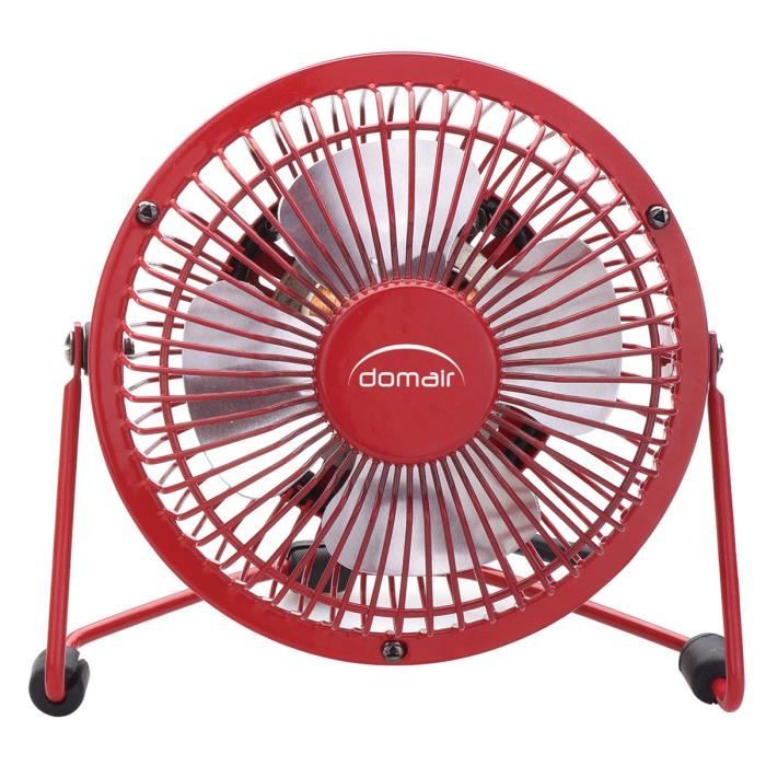 Mini ventilateur de table USB - DOMAIR - Rouge - 1 vitesse - 285 m3/h - 10 W - Domac