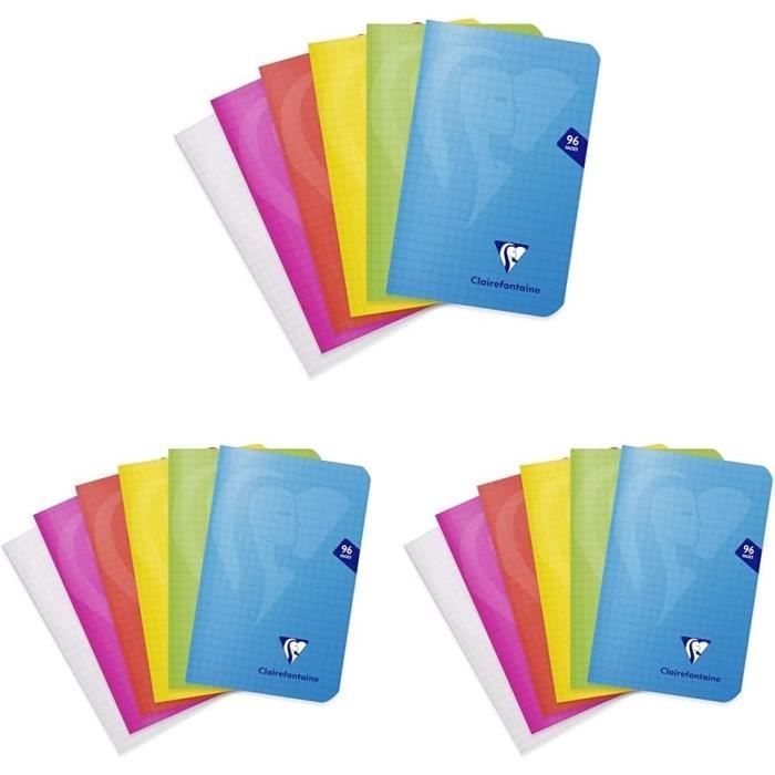 LOT DE 5 CAHIERS 21x29,7 cm - 96 pages Séyès (petits carreaux