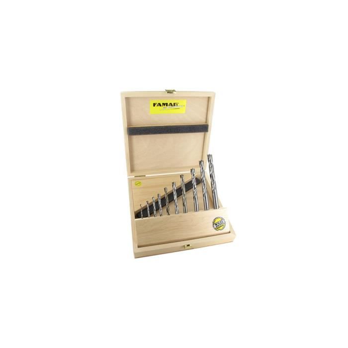 Kit De 8 Forets à Bois Longs Hélicoïdaux - 4 à 12 Mm X 300 Mm - Pour Bois Dur, Liège, Contreplaqué - Idéal Bricolage