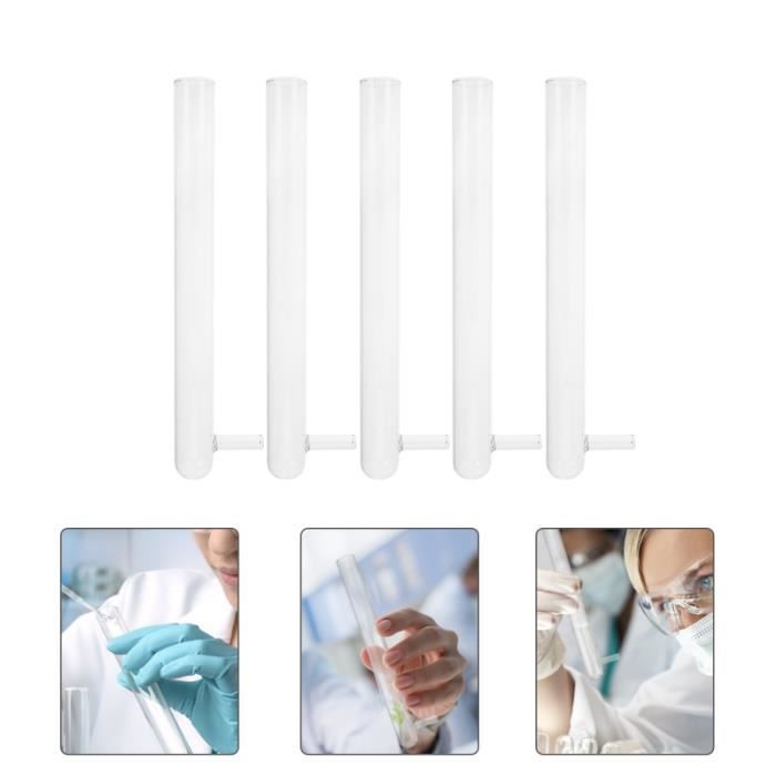 CIYODO 5 Tubes à Essai Verre Borosilicaté Avec Bras Latéral - Idéal Élevage Fourmis Et Expériences