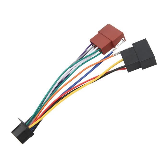 Adaptateur Câble ISO CAN Bus Pour Renault (Megane MK2, Clio 3, Scenic 2…) - Décodeur Pour Autoradio Android 16 Broches - Longueur 42 Cm