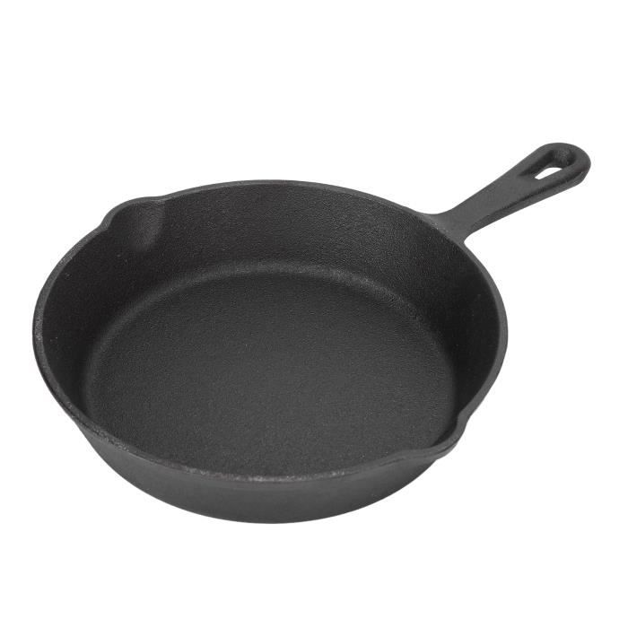 Poêle en fonte - GOTOTOP - Poêle à cuisson uniforme - Répartition chaleur - Longue durée de vie - Fixe