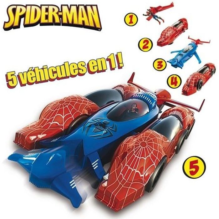 Spiderman - Véhicule 5 en 1 + Figurine - Effets sonores - HASBRO