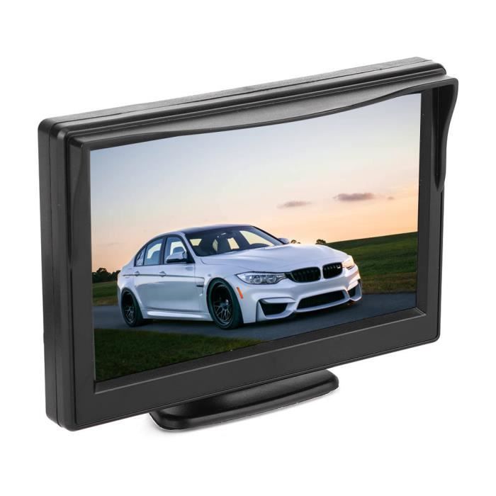 Caméra De Recul Voiture 4.3 Pouces - Moniteur Miroir HD - 2 Entrées Vidéo - Compatible PAL/NTSC - Écran TFT-LCD