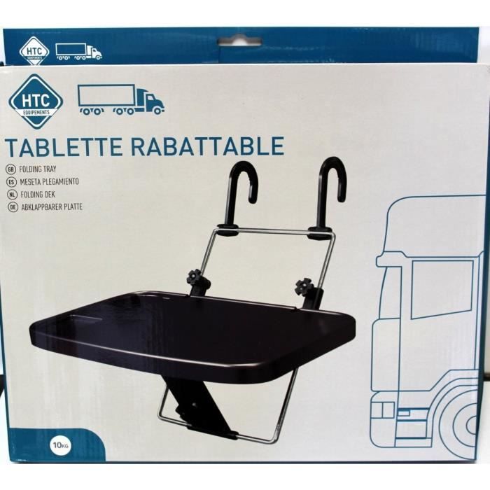 Tablette rabattable pour voiture légère - 4 systèmes de fixation