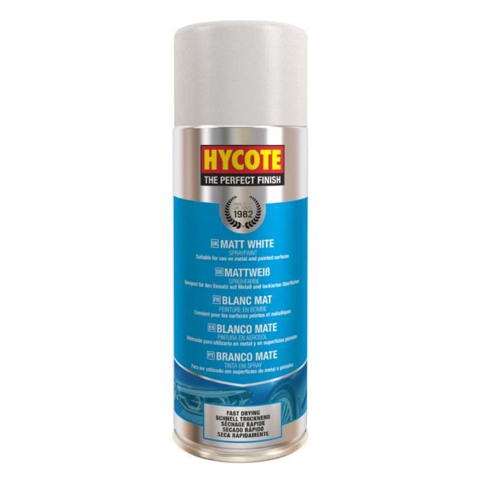 Hycote - Bombe de Peinture en spray Hycote - Acrylique - Blanc - Auto/Moto/Scooter - 400 ml