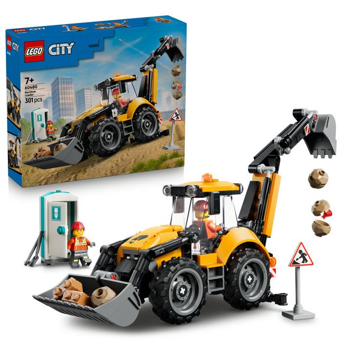 LEGO City 60480 Le Tractopelle Jaune - Camion Jouet Garçon ou Fille dès 7 ans - Cadeau