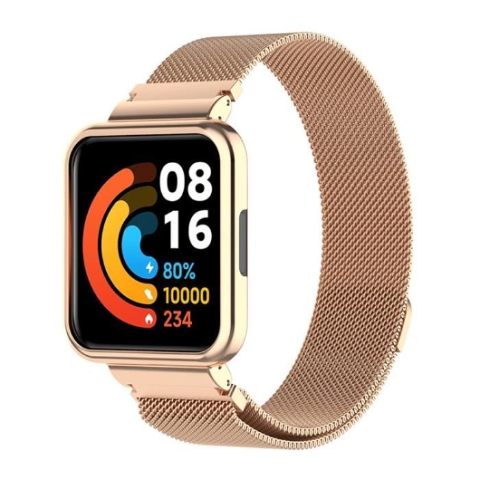 Pour Xiaomi Redmi Montre 2 Lite Bande + Watch Case Libération Quick Watch Band Business Watchband Fermeture Magnétique - Or Rose
