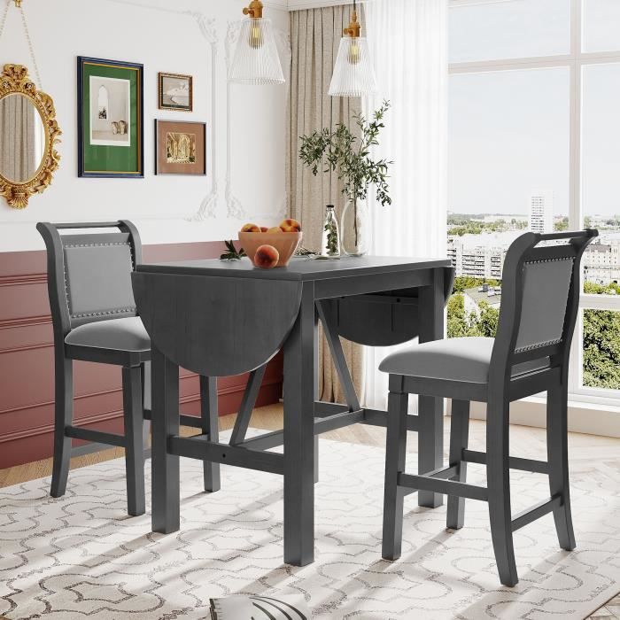 Table à manger avec chaises Table de bar avec ensemble de tabourets