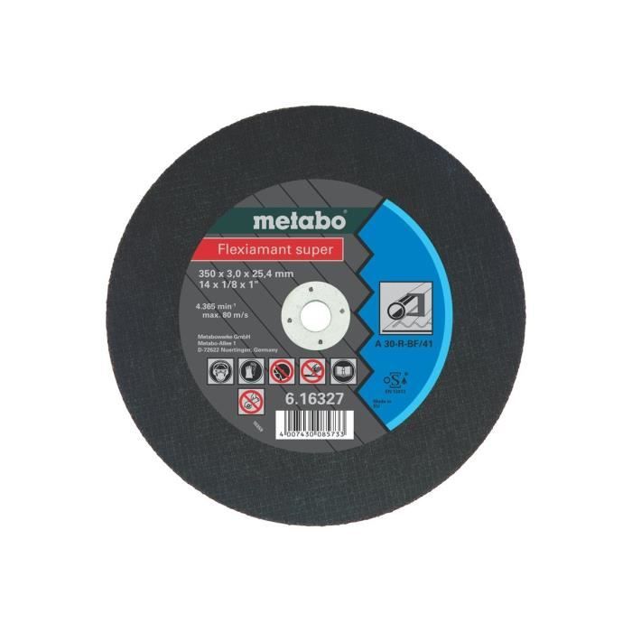 Disque de tronçonnage pour métaux Metabo Flexiamant Super Acier 350 x 30 x 254 - vue 2