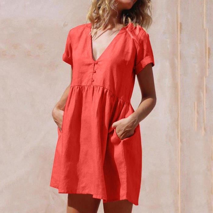 robe courte coton femme