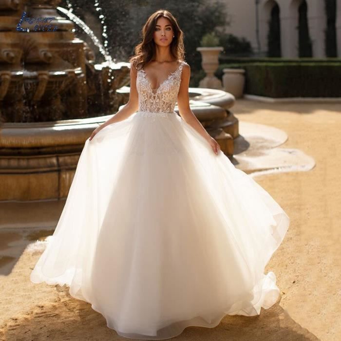 Robe De mari e Sexy sans manches dos nu tenue De plage style