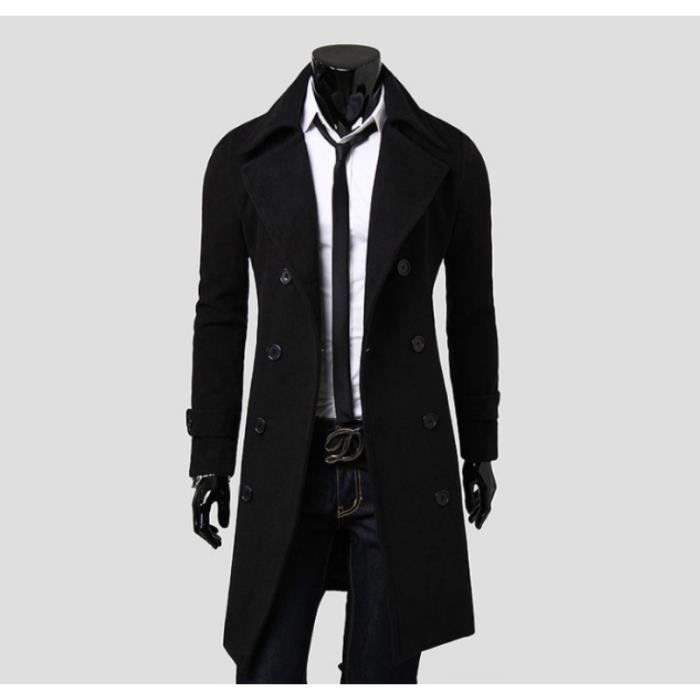 Manteau long Suns pour homme en coloris Noir Homme Vêtements Manteaux Manteaux longs et manteaux dhiver 